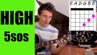 HOW TO PLAY: 5 Seconds of Summer - High - 5sos Easy Guitar Tutorial